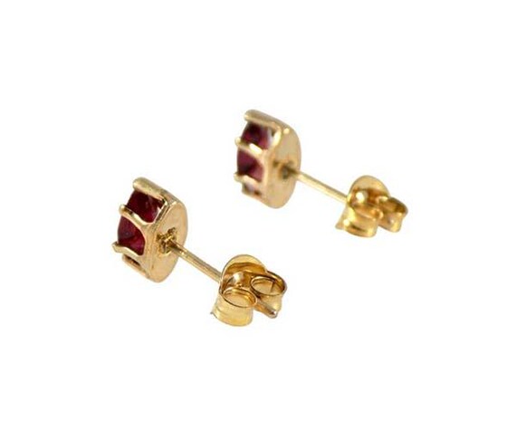 Red Ruby Earrings Genuine Ruby Gems 14kt Gold Fil… - image 6