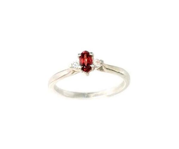 Raspberry Red Garnet Ring, Bohemian Gypsy Ruby, 1… - image 2