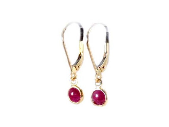 Ruby Earrings 14kt Gold Ruby Dangles, Ancient Amu… - image 5