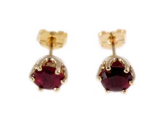 Red Ruby Earrings Genuine Ruby Gemstone 14kt Gold… - image 6