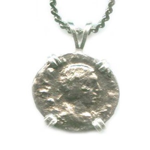 Genuine Ancient Coin Pendant Ancient Roman Coin Necklace Silver Coin Empress Julia Maesa Jewelry Goddess of Modesty Chastity Pudicitia 57165 image 1
