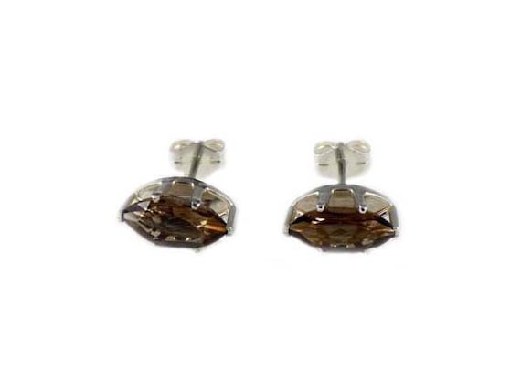 Smoky Quartz Earrings Smokey Quartz Studs Natural