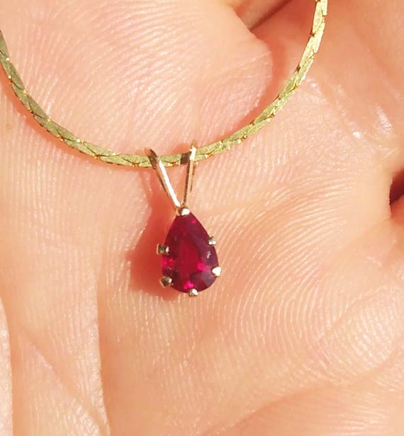 Gorgeous Ruby Pendant Solid 14kt Gold, Ancient Hi… - image 1