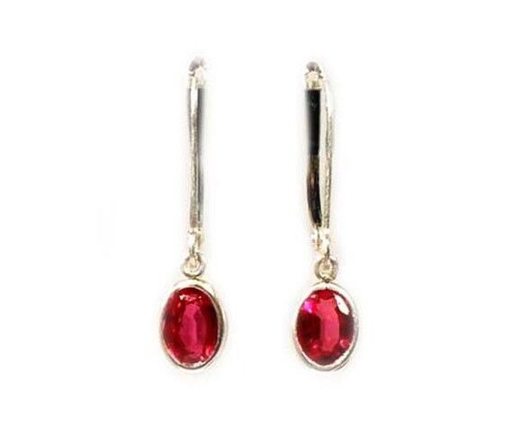 Ruby Earrings Dangles Celtic Magic Amulet Vintage… - image 2
