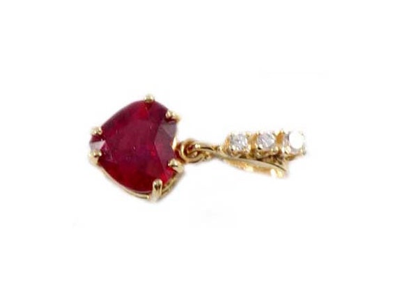 Gorgeous Ruby Heart Pendant Ruby Gemstone 14kt Go… - image 6