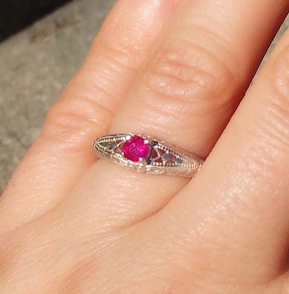 Gorgeous Ruby Ring Ancient Celtic Amulet, 19th Ce… - image 1