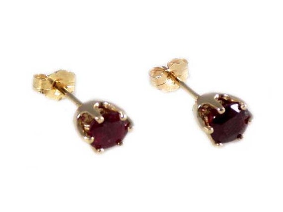 Red Ruby Earrings Genuine Ruby Gemstone 14kt Gold… - image 2