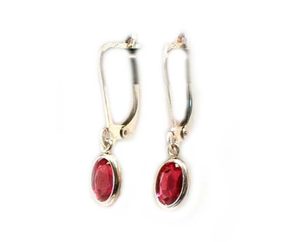 Ruby Earrings Dangles Celtic Magic Amulet Vintage… - image 4