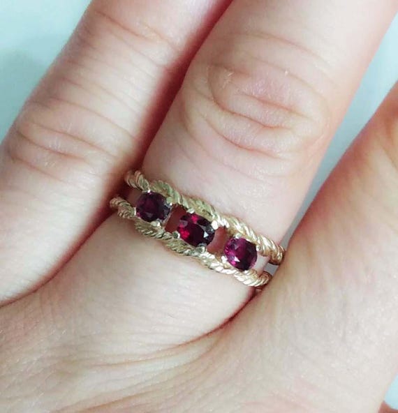 Genuine Ruby Ring Blood Red Ruby Gemstone Siamese… - image 1