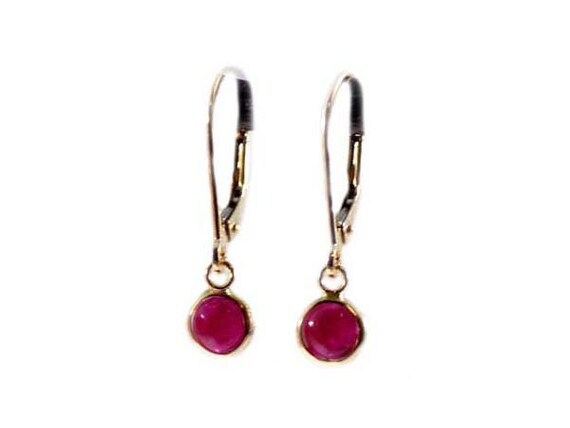 Ruby Earrings 14kt Gold Ruby Dangles, Ancient Amu… - image 9