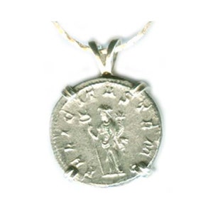 Genuine Ancient Coin Silver Coin Necklace Ancient Roman Coin Pendant Roman Emperor Philip Arab Coin Goddess Felicitas Coin Jewelry #57202