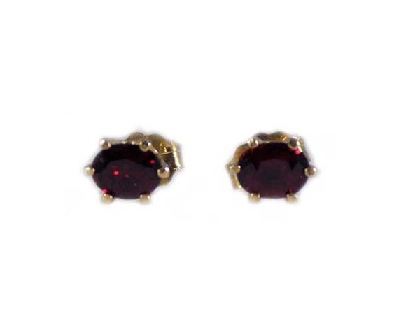 Red Ruby Earrings, 14kt Gold Studs, Ruby Studs, A… - image 6