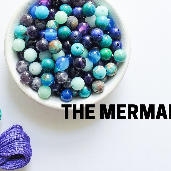 THE MERMAID Mala Necklace Kit / make your own mala necklace / 108 bead mala necklace kit / make a mala / mala bracelet kit / mala beads kit