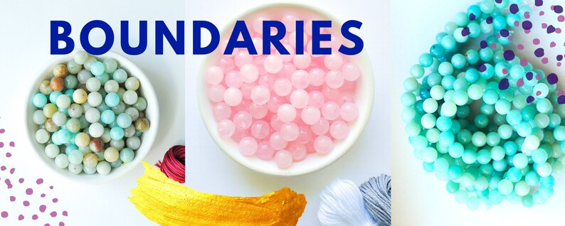 BOUNDARIES ii mala kit stocking stuffer meditation tool mala beads kit 108 beads mantra diy mala necklace kit amazonite