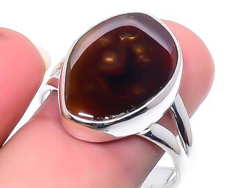 Handmade Artisan Fire Agate Ring size 6 7 Sterling Silver Natural Mexican Fire Agate Ring Size 6.5 Mexican Fire Agate Ring size 6 7