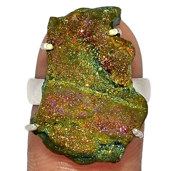 Rainbow Pyrite Natural Gemstone 925 Solid Sterling Silver Etsy