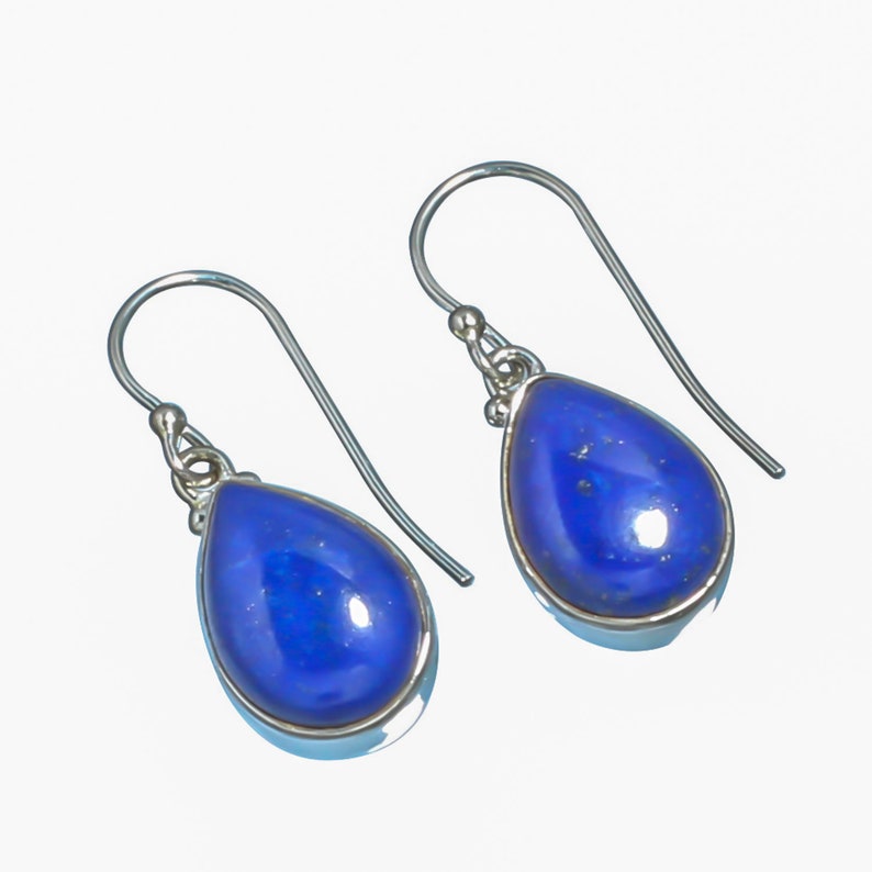 Lapis Lazuli Natural Gemstone 925 Solid Sterling Silver Handmade Earring 1.09