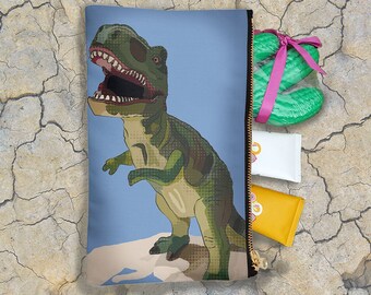 Dinosaur Wash Bag * TRex Make Up Bag * Personalised Science Bag * Girl Geek Gift * Science Theme * Nerdy Girl * TRex * Pop Art Dinosaur