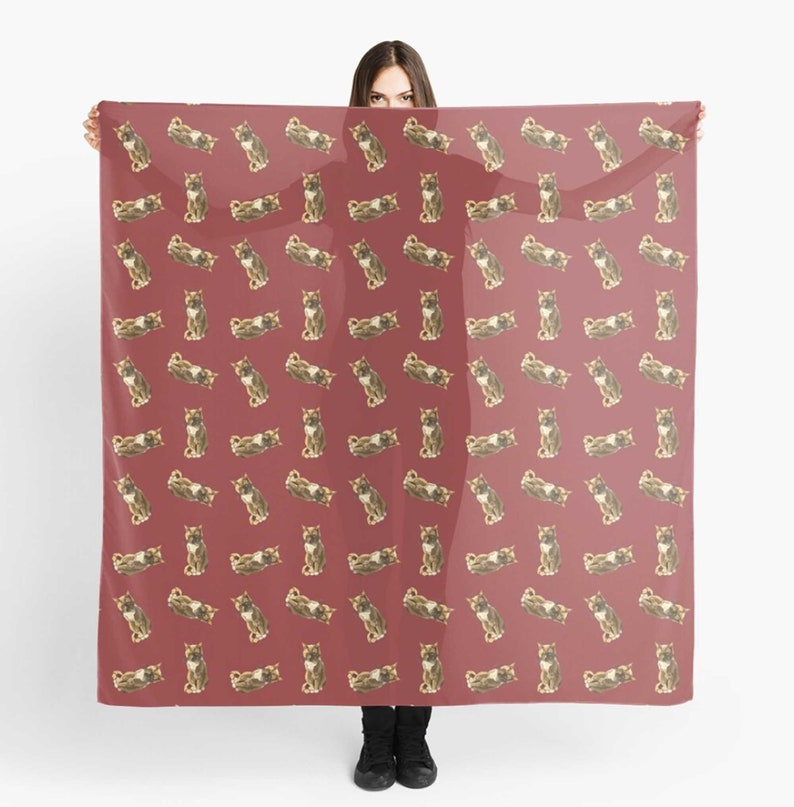 Ginger Cat Scarf Grumpy Cat Scarf Cat Illustration Mackerel Ginger Tabby BeeFoxTree American Shorthair Kitty image 10