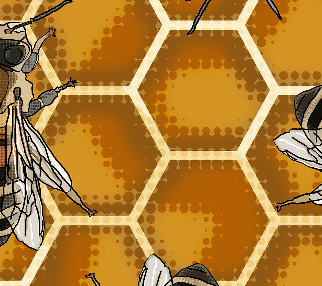 Honey Bee Cushion Beehive Honeycomb Throw Pillow Beekeeper | Etsy