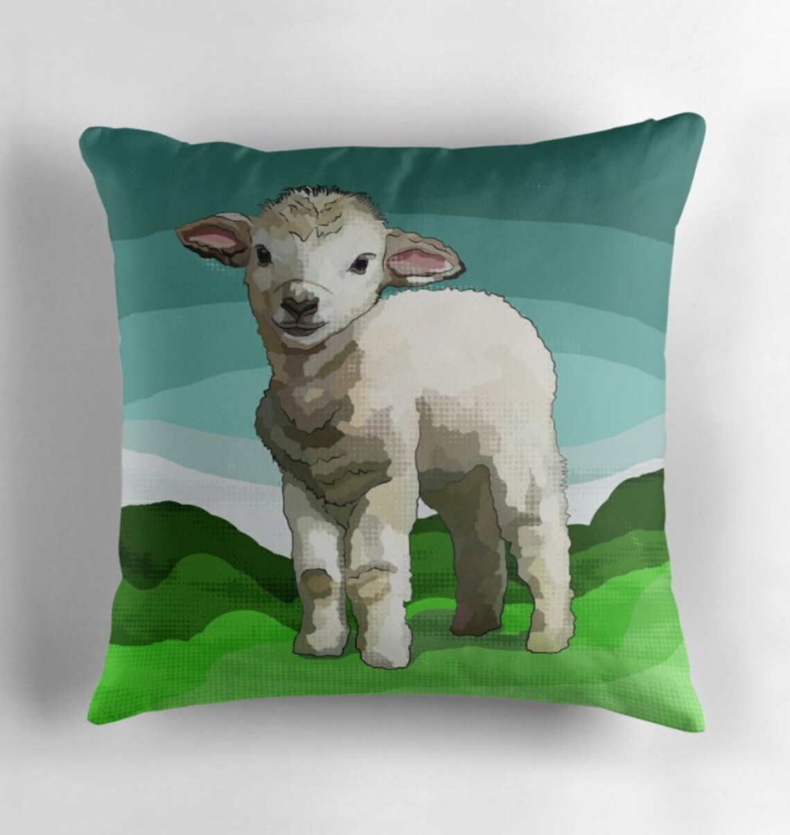 Spring Lamb Cushion Cover Easter Decor Throw Pillow Green Etsy Australia