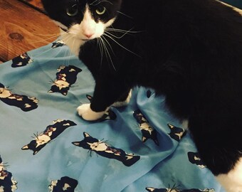 Tuxedo Cat Scarf * Black and White Cat Scarf * Cat Wearing a Tie * Cat Illustration * Summer Scarf * Cat Pattern Fabric Wrap