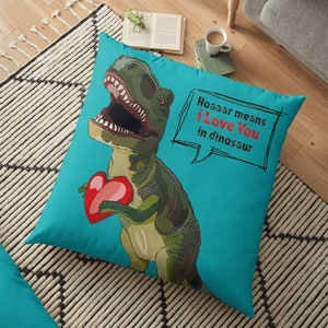 Roaaar Means I Love You in Dinosaur Cushion Dinosaur Valentine Cushion Dinosaur Anniversary Romantic T-Rex Present image 5