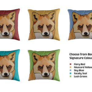 Fox Cushion Cover Fox Print Woodland Nursery Pillow British Wildlife Pop Art Bright Garden Cushions Colourful Nature Throw Pillow image 4