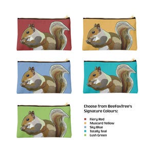 Red Squirrel Tablet Sleeve Squirrel iPad Sleeve Tablet Case Laptop Cover Valentine's Pouch Red Kindle Sleeve Nature Design Zipper image 7