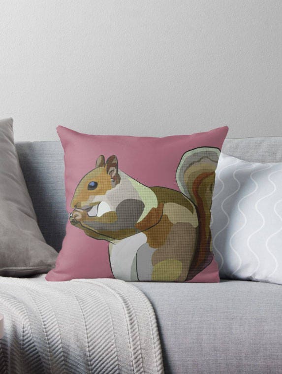 Squirrel Cushion Colourful Wildlife Cushion Squirrel Garden Cushions