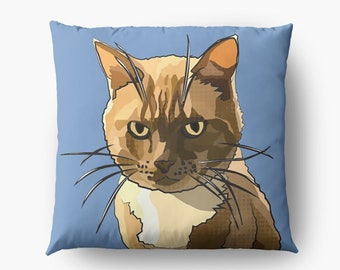 Ginger Cat Cushion Cover * Blue Cat Cushion * Grumpy Cat * Ginger Cat Pillow