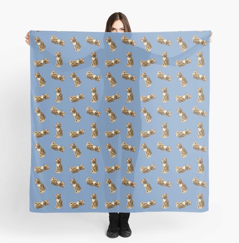 Ginger Cat Scarf Grumpy Cat Scarf Cat Illustration Mackerel Ginger Tabby BeeFoxTree American Shorthair Kitty image 5