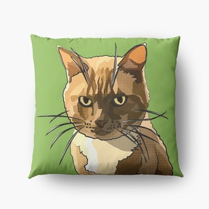 Ginger Cat Cushion Cover Green Cat Cushion Grumpy Cat Ginger Cat Cushion Bild 2