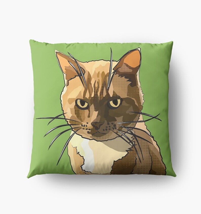 Ginger Cat Cushion Cover Green Cat Cushion Grumpy Cat Ginger Cat Cushion Bild 2