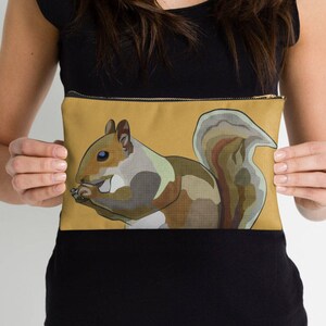 Red Squirrel Tablet Sleeve Squirrel iPad Sleeve Tablet Case Laptop Cover Valentine's Pouch Red Kindle Sleeve Nature Design Zipper image 5