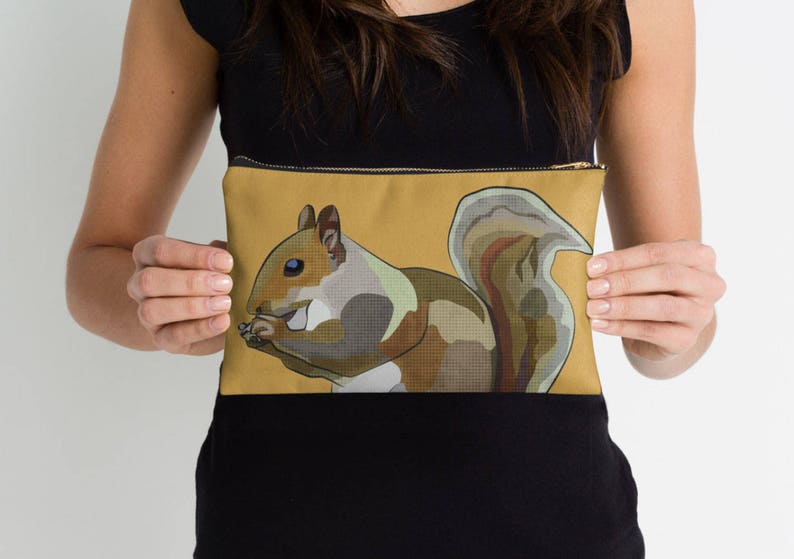 Red Squirrel Tablet Sleeve Squirrel iPad Sleeve Tablet Case Laptop Cover Valentine's Pouch Red Kindle Sleeve Nature Design Zipper image 5