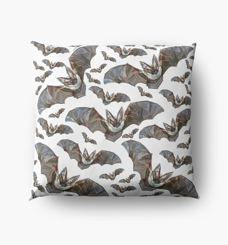 Bat Cushion Cover, Bats Fall Decor, Grey Cushion, Halloween Decor, Fall Decor Cool Grey