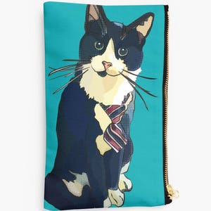 Tuxedo Cat Zipper Bag Tuxedo Cat Purse Cat Lover Bag Tuxedo Cat Storage image 7