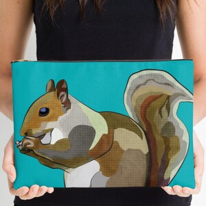 Red Squirrel Tablet Sleeve Squirrel iPad Sleeve Tablet Case Laptop Cover Valentine's Pouch Red Kindle Sleeve Nature Design Zipper image 3