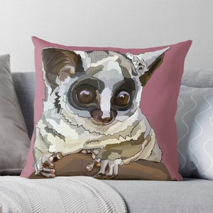 Mustard Cushion Bushbaby Animal Pillow Garden Cushions Mustard Living Room Decor Fun Decor Funky image 7