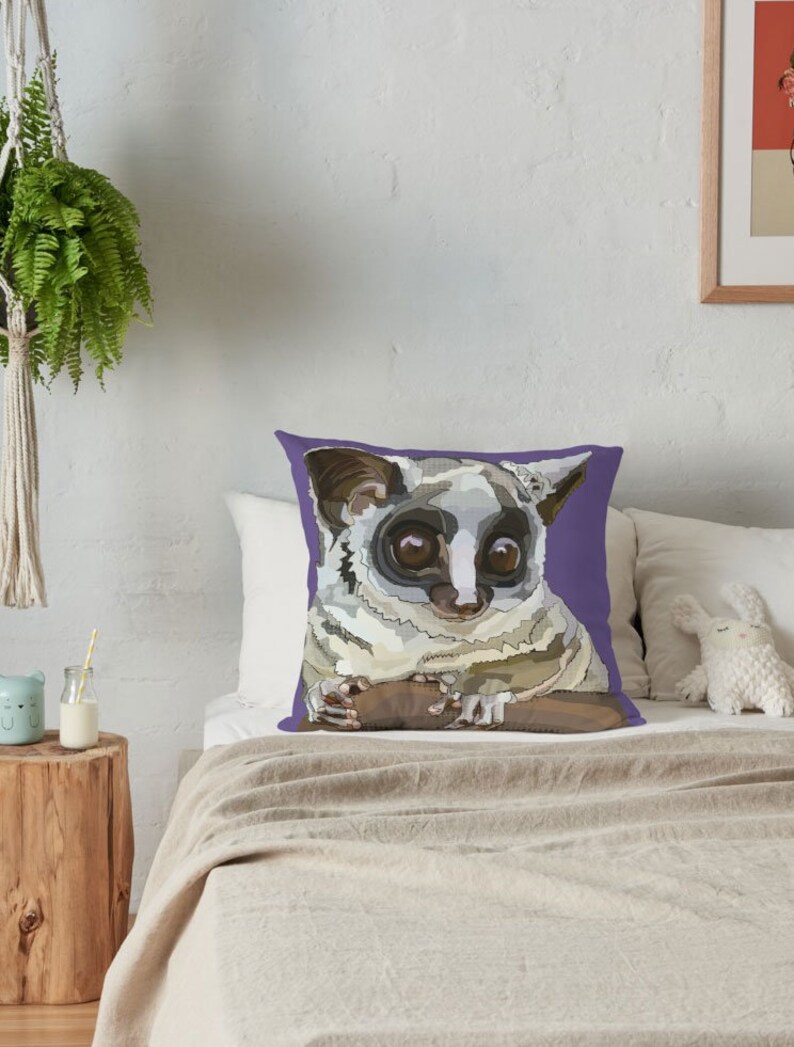 Mustard Cushion Bushbaby Animal Pillow Garden Cushions Mustard Living Room Decor Fun Decor Funky image 8