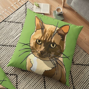 Ginger Cat Cushion Cover Green Cat Cushion Grumpy Cat Ginger Cat Cushion Bild 1