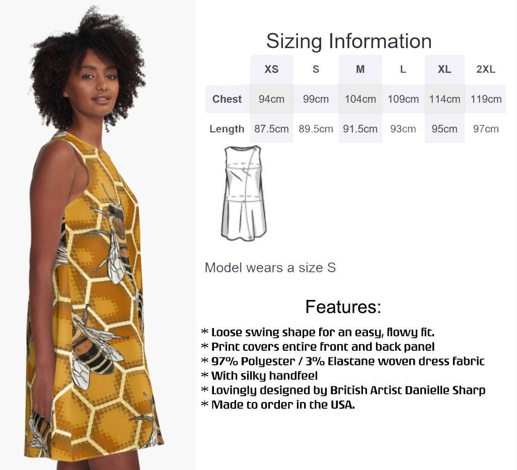 Bee Lovers Honey Gifts Pattern Print Dress