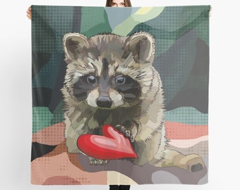 Raccoon Gifts | Raccoon Scarf | Trash Panda Scarf | Raccoon Gift for Her