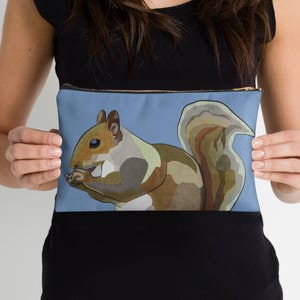 Red Squirrel Tablet Sleeve Squirrel iPad Sleeve Tablet Case Laptop Cover Valentine's Pouch Red Kindle Sleeve Nature Design Zipper image 6