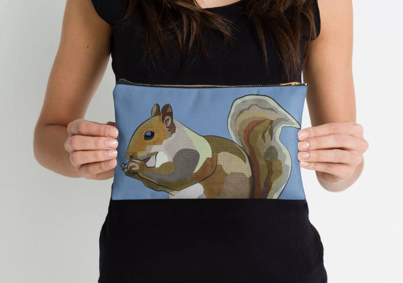 Red Squirrel Tablet Sleeve Squirrel iPad Sleeve Tablet Case Laptop Cover Valentine's Pouch Red Kindle Sleeve Nature Design Zipper image 6