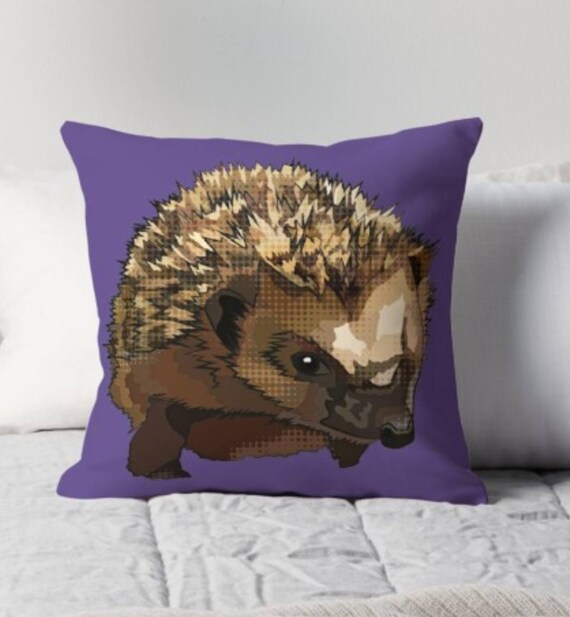 Hedgehog Cushion Cover Colourful Cushion Nature Lover Etsy