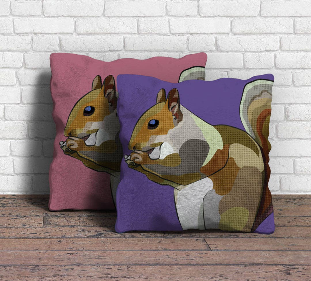 Squirrel Cushion Colourful Wildlife Cushion Squirrel Garden Cushions