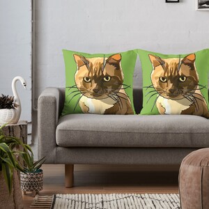 Ginger Cat Cushion Cover Green Cat Cushion Grumpy Cat Ginger Cat Cushion Bild 5