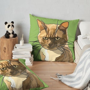 Ginger Cat Cushion Cover Green Cat Cushion Grumpy Cat Ginger Cat Cushion Bild 6